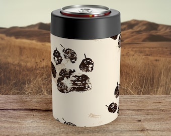 Paw Print Koozie For Animal Lovers Birthday Gift Animal Print Drink Holder For 12oz Can