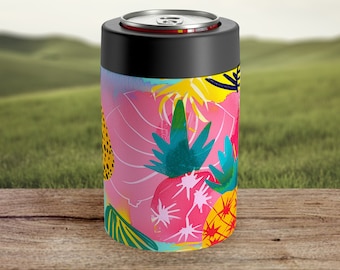 Beer Cozy Summer Pineapple Can Cooler Beach Pineapple Beer Sleeve Beach Party Pineapple Drink Holder For 12oz Can