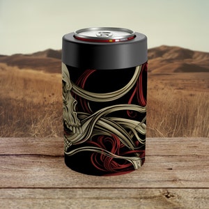 Drink Holder Gift For Gothic Wedding Eternal Love Skulls Koozie For 12oz Can