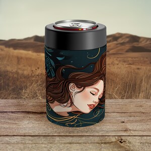 Enchanting Art Deco Can Cooler Gift For Book Club Meetings Ethereal Garden Koozie Gift For Book Club Meetings Coozie For 12oz Can