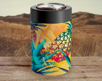 Pineapple Beer Sleeve Summer BBQ Pineapple Can Cooler Backyard Bash Drink Holder Pineapple Coozie Luau Party Beverage Insulator For 12oz Can