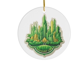 The Emerald City- Wonderful Wizard of Oz- Dorothy- Ornamento in ceramica, 3 forme