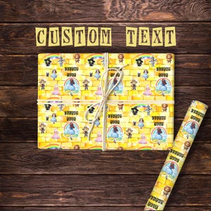 Personalized Wonderful Wiazard of Oz Gift Wrap Paper- Over the Rainbow- Yellow Brick Road- L Frank Baum Storybook Characters