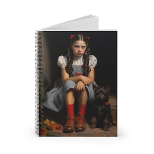 Dorothy Gale and Her Little Dog Toto- Wonderful Wizard of Oz Art Print- Spiral Notebook - Ruled Line