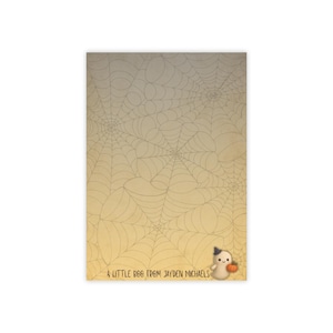 Personalized Halloween Ghost Post-it® Note Pad- A Litt Boo From Custom Sticky Notes, 4x6 Spiderweb Memo Pad with Name, Spooky Teacher Gift