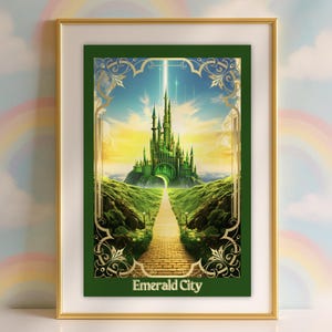 Pôster de arte da Cidade Esmeralda - Cidade Esmeralda - O Maravilhoso Mágico de Oz - Pôster fosco de fantasia