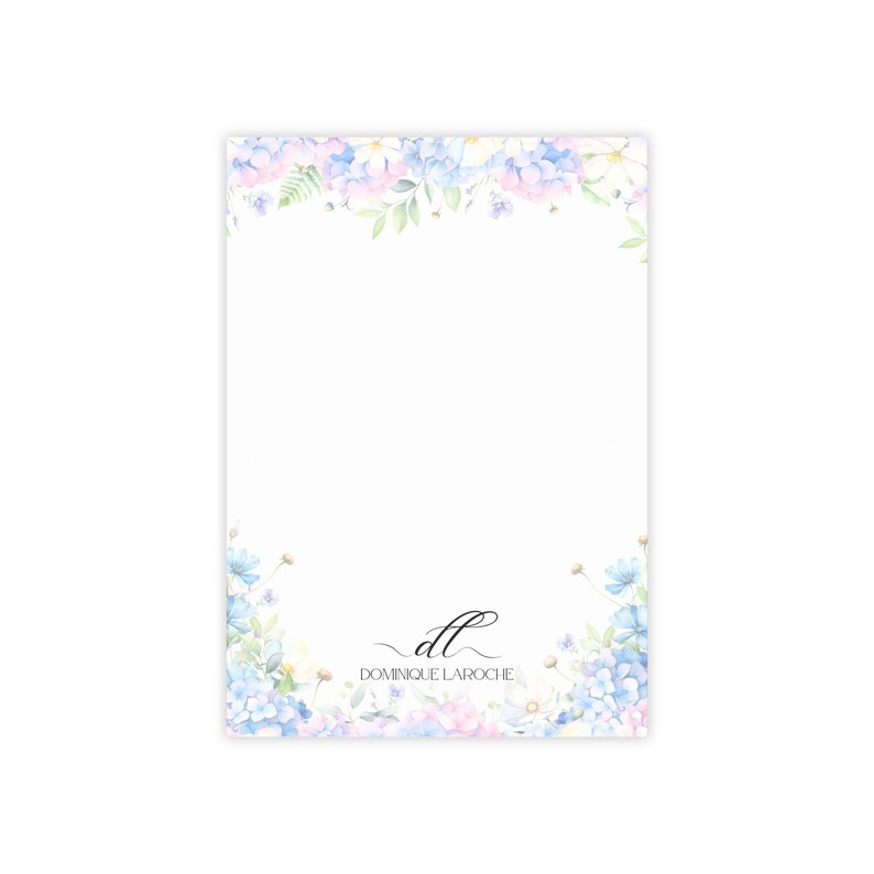 Personalized Hydrangea Garden Post-it® Note Pad- Custom 4x6 Floral ...