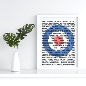 British bands - wall art - Britain