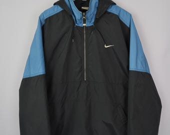 90s Vintage Nike 1/4 Zip Embroided Logo Nylon Anorak Jacket