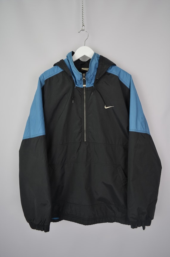 90s Vintage Nike 1/4 Zip Embroided Logo Nylon Anorak Jacket Size M