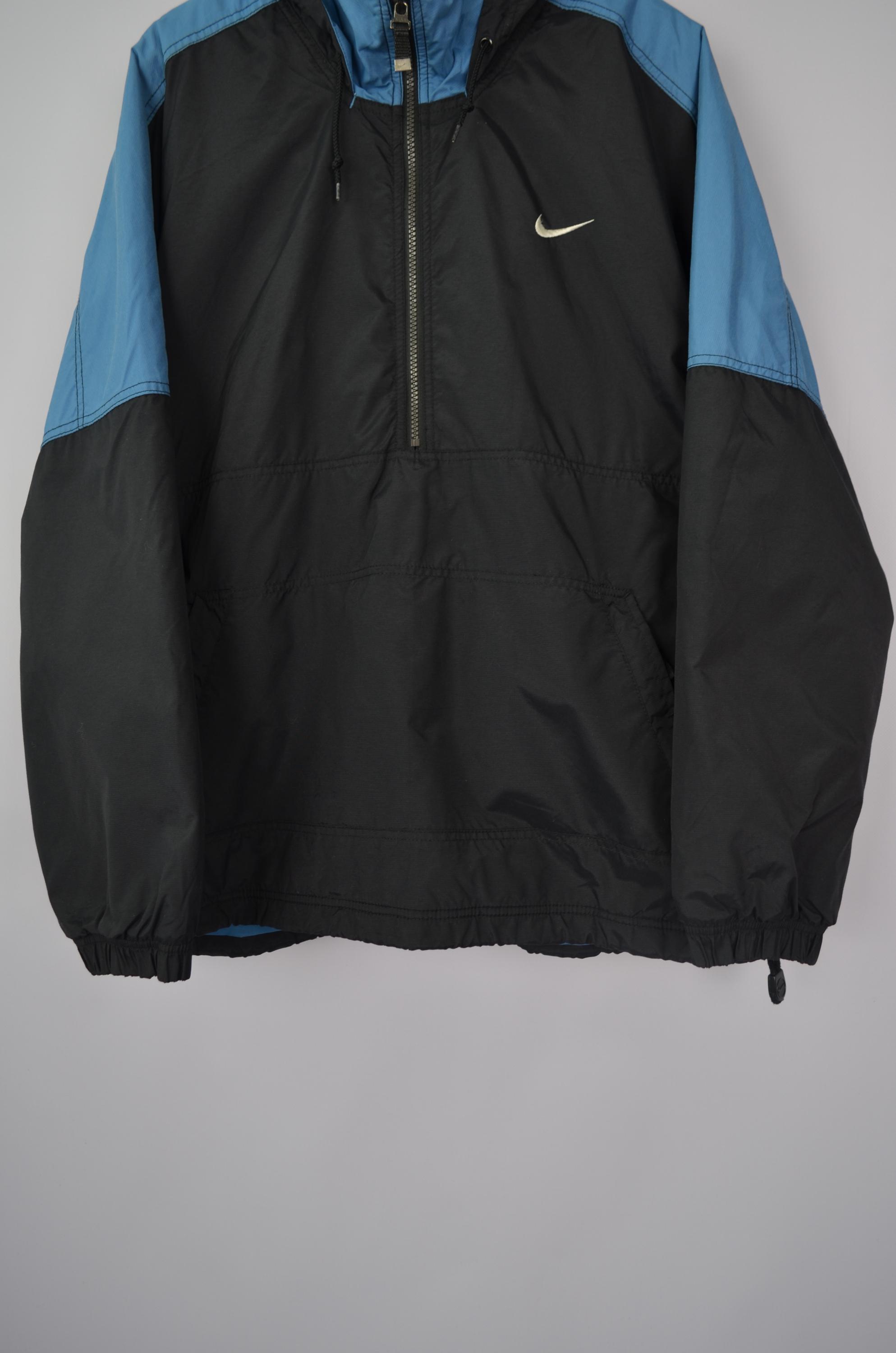 90s Vintage Nike 1/4 Zip Embroided Logo Nylon Anorak Jacket Size M