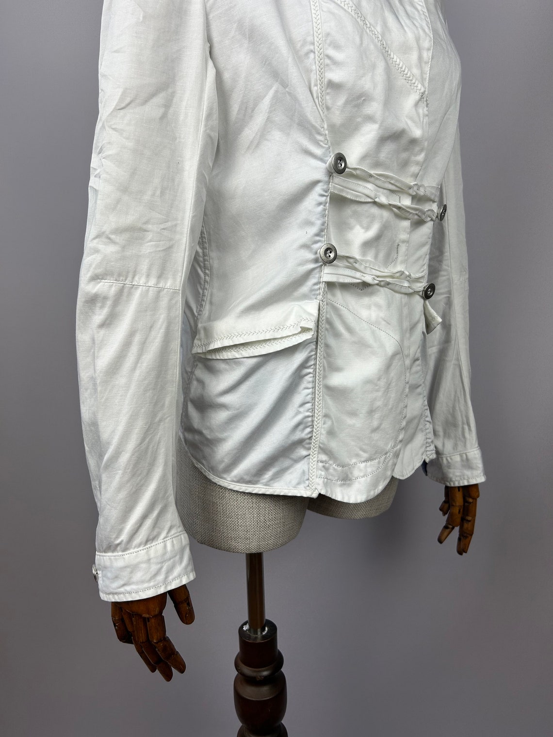 Veste Blazer Girbaud En Jean Taille 38 - Avec Ceinture, Style Années 90, Occasion Très Bon état