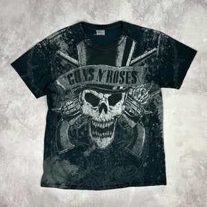 Vintage Guns N Roses 90s AOP T Shirt RARE Size S P2P 19'6