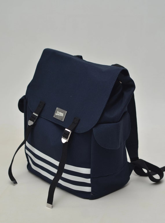 New Jean Paul Gaultier Canvas Navy White Backpack NEW! Jean Paul Gaultier Vintage Backpack / Jean Paul  main image 4