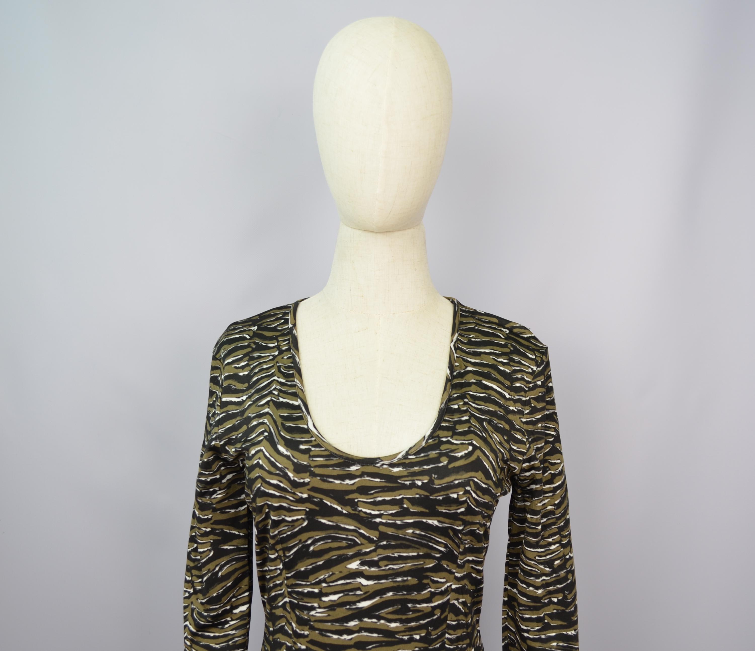 Robe Fourreau Just Cavalli Motifs - Taille S (IT 40), Manches 3/4, Neuf étiqueté