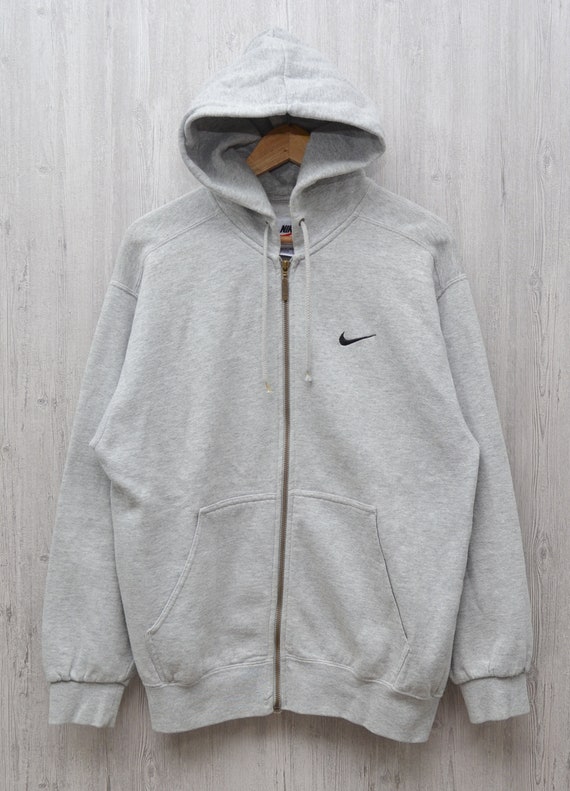 Vintage Nike Full Zip Embroided Logo Grey Hoodie 90s Y2k Size S - Etsy