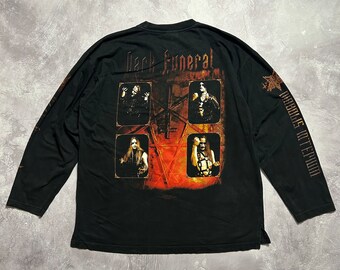 【SATIIIZ】Aiowa Dying Long Sleeve T-Shirt Vintage 2001-2002 Dark Funeral Diabolis Interium Long Sleeve