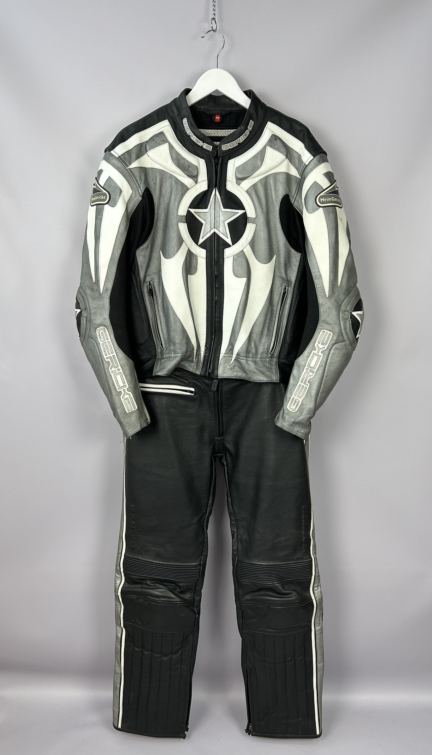 Hein Gericke 2 Piece Set Leather Motorcycle Jacket Sz UK46