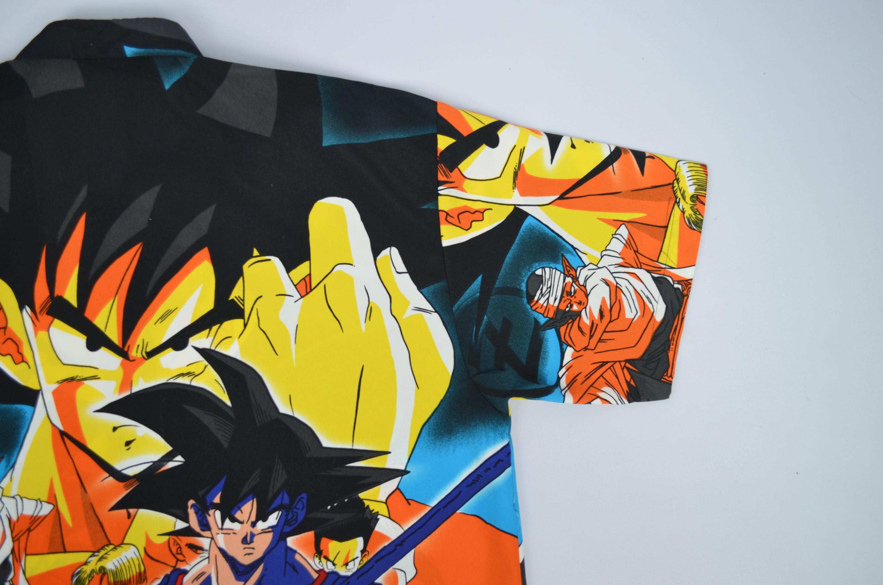 Vintage 2001 DRAGONBALL Z Button up All Over Print Shirt Mens L