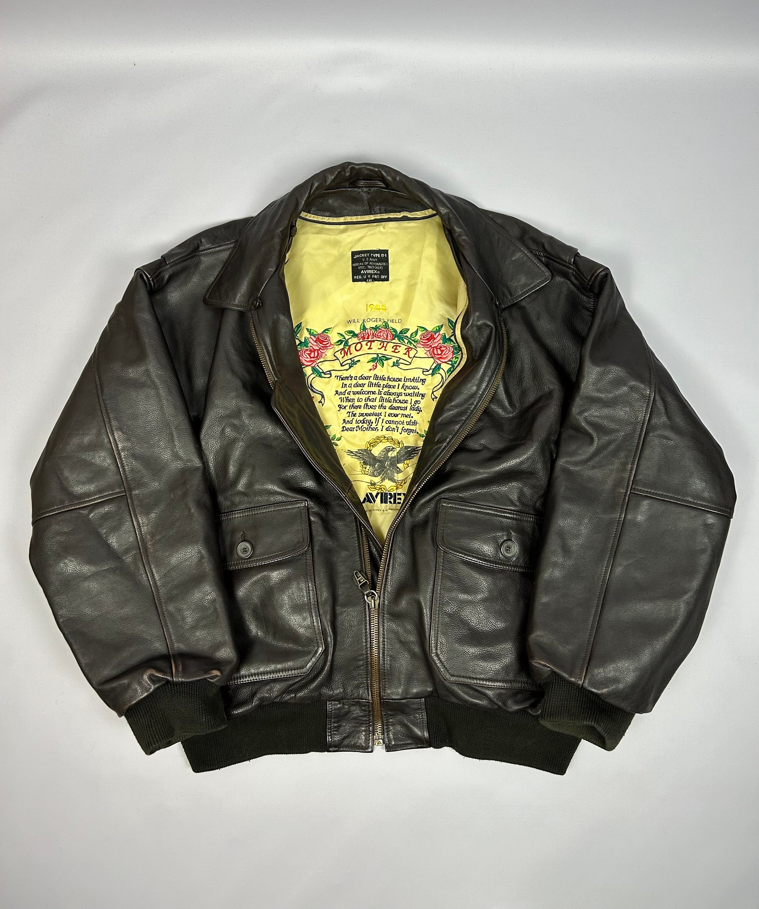 Vintage 90s Avirex Type G1 Cockpit Leather Jacket 4XL Y2k Vintage 90s Avirex Type G1 Cockpit Leather Jacket 4XL Y2k