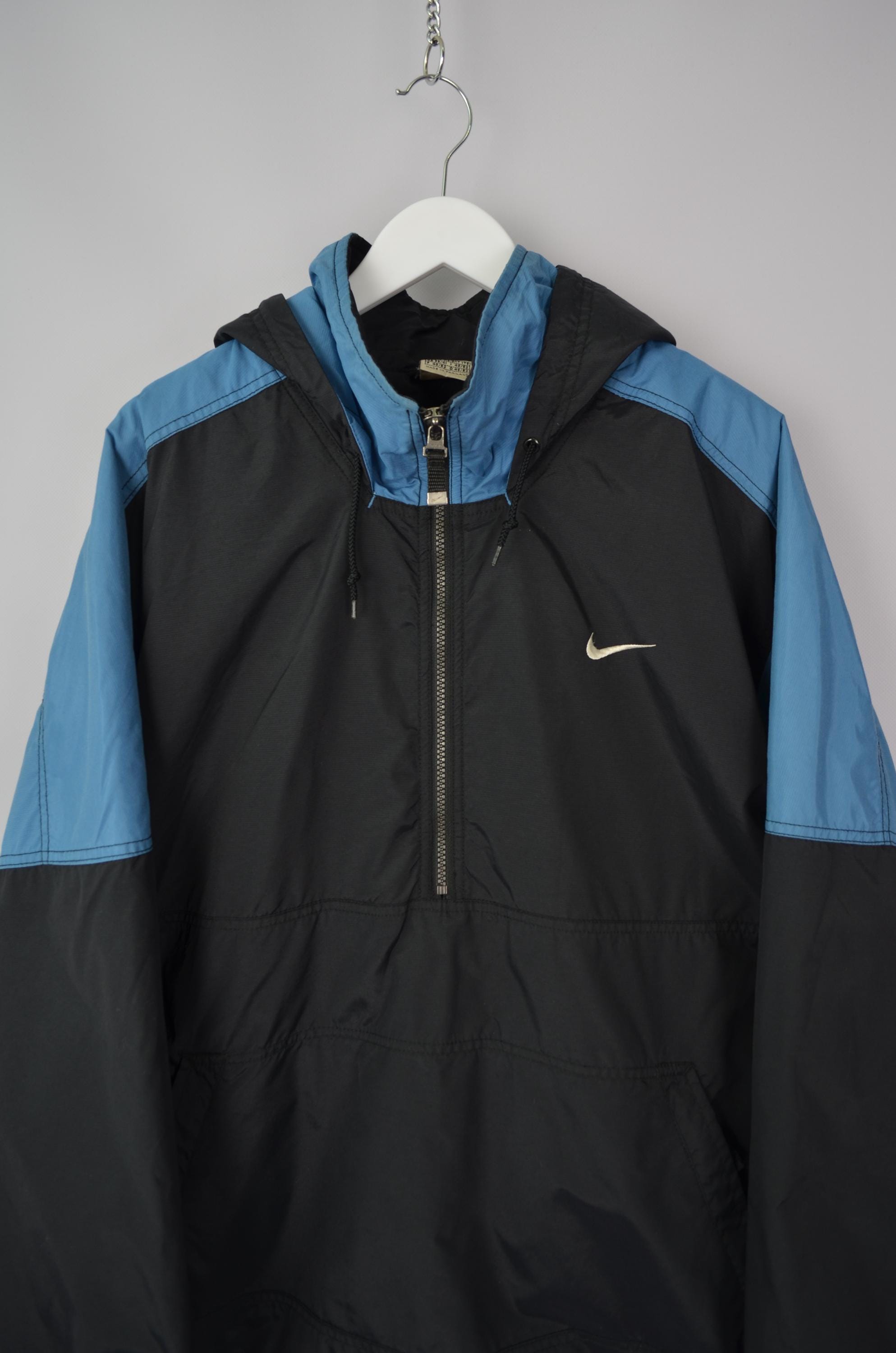 90s Vintage Nike 1/4 Zip Embroided Logo Nylon Anorak Jacket Size M