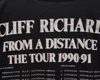 Vintage Cliff Richard From A Distance Tour 1990-91 T Shirt Size M