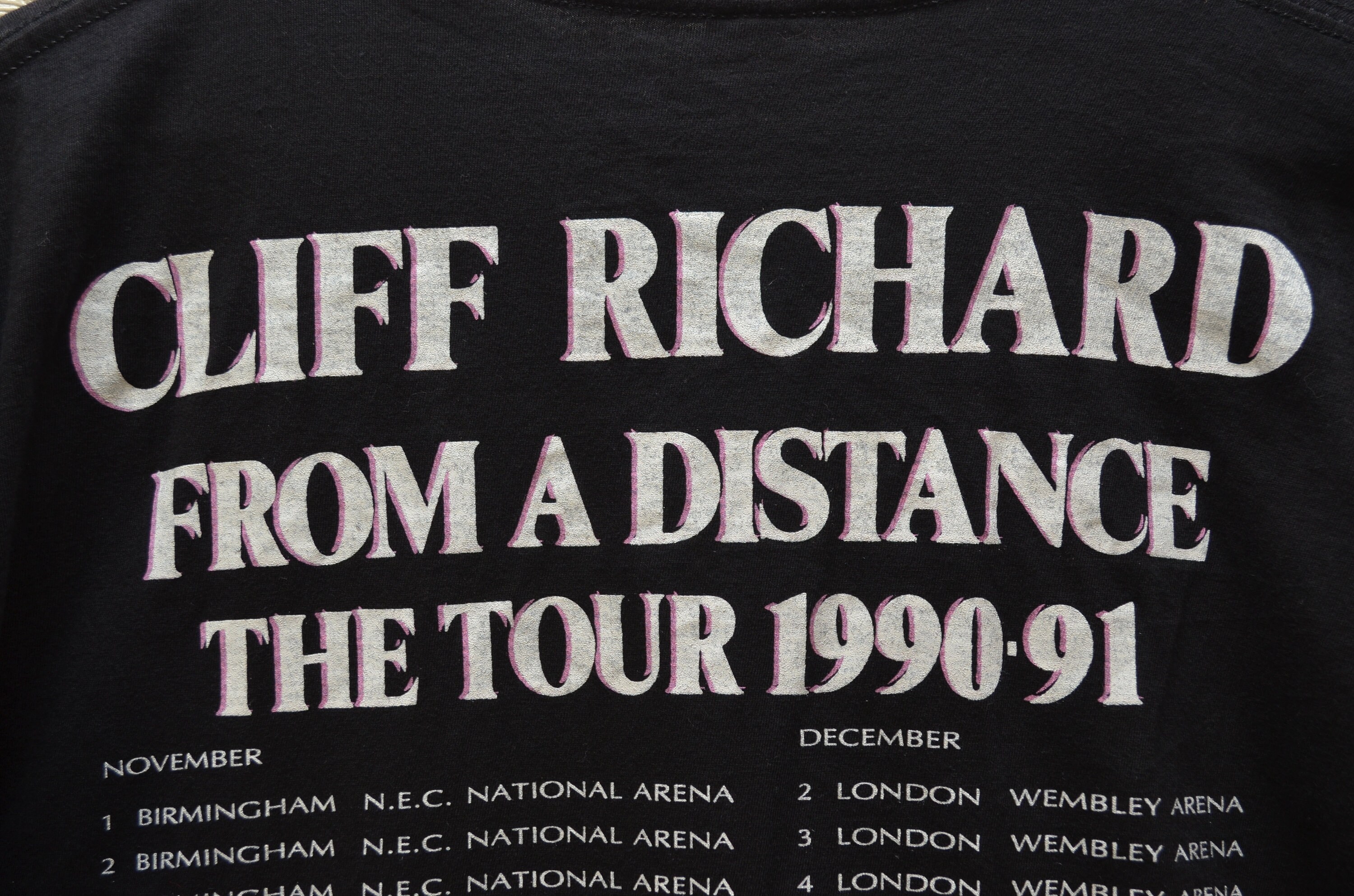 Vintage Cliff Richard From A Distance Tour 1990-91 T Shirt Size M