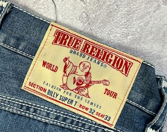 True Religion Billy Super T Denim Blue Jeans Size W32 L33 RARE