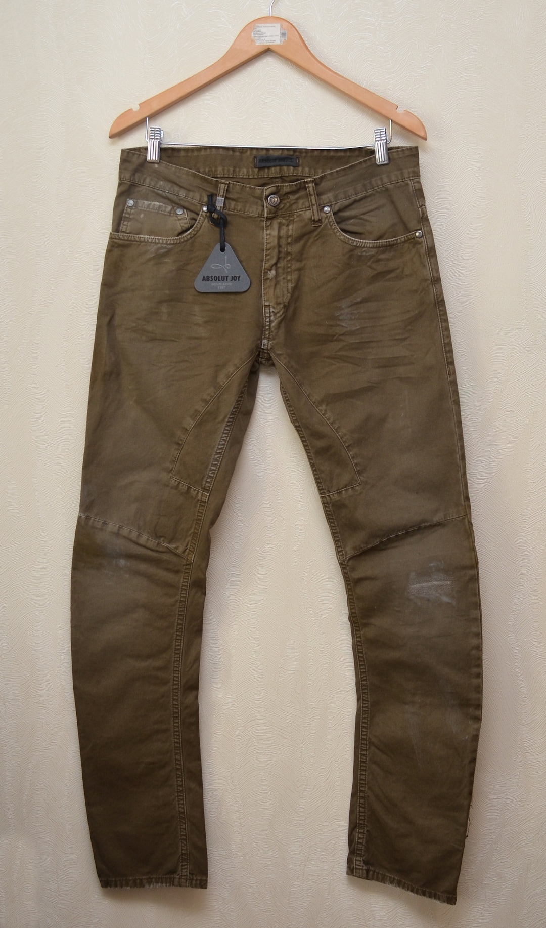 Rari pantaloni jeans dipinti Absolut Joy taglia W32 L32 BNWT