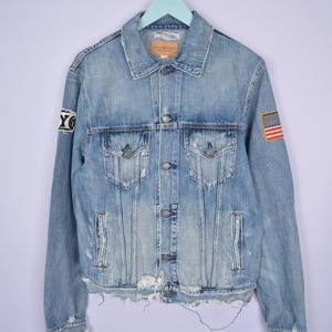 Ralph Lauren Denim Supply Roam Free Denim Distressed Trucker US Jacket Size S