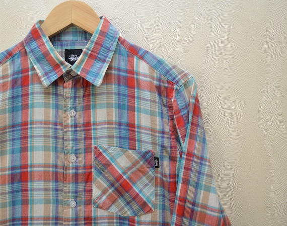 Stussy Check Shirt Size S Streetwear RARE P2P 19'6