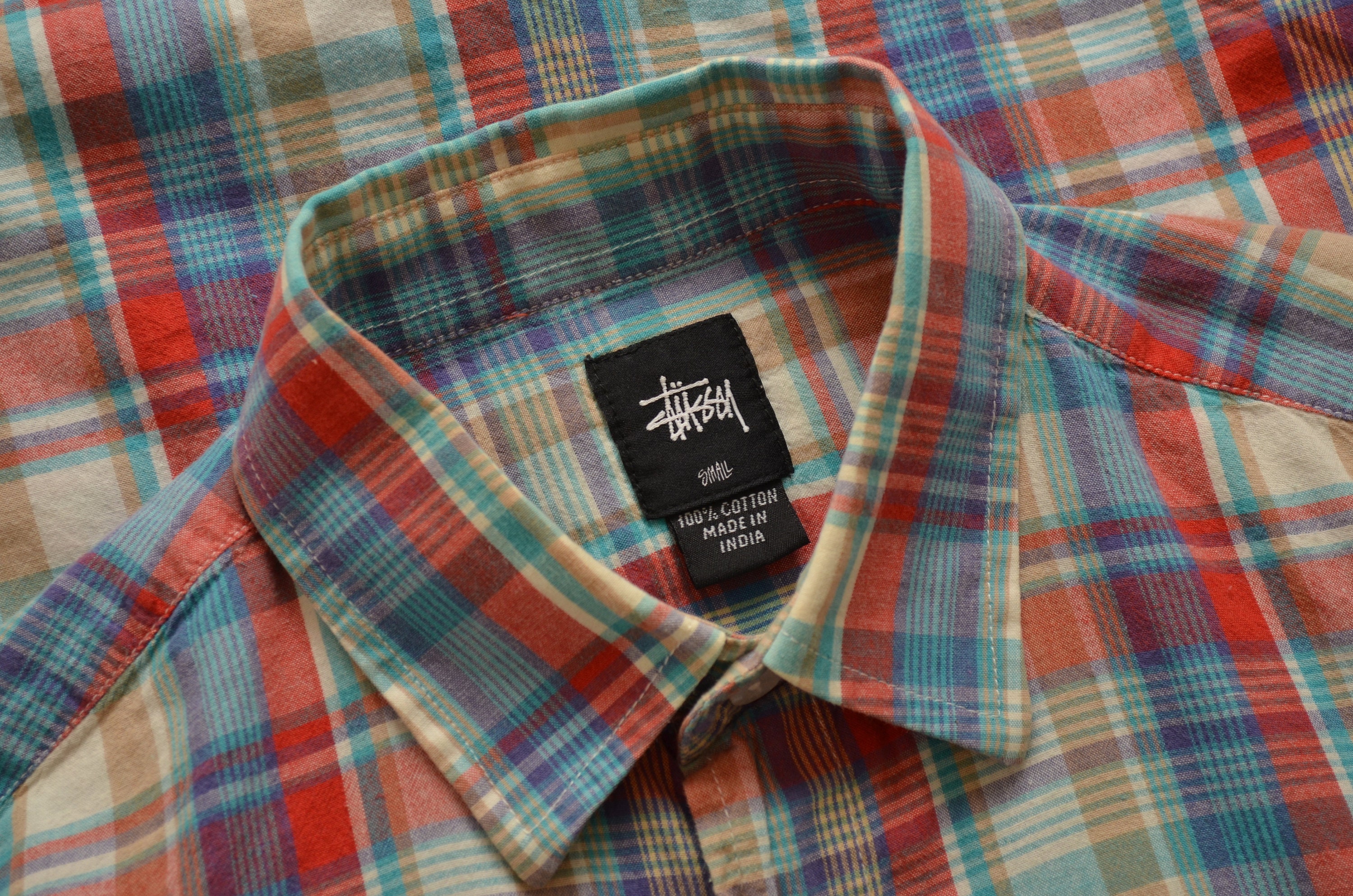 Stussy Check Shirt Size S Streetwear RARE P2P 19'6