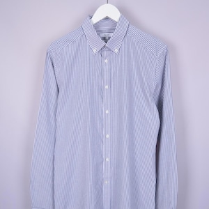 Reiss OE Denman メンズ ブルー ストライプ シャツ L/S サイズ L スリムフィット