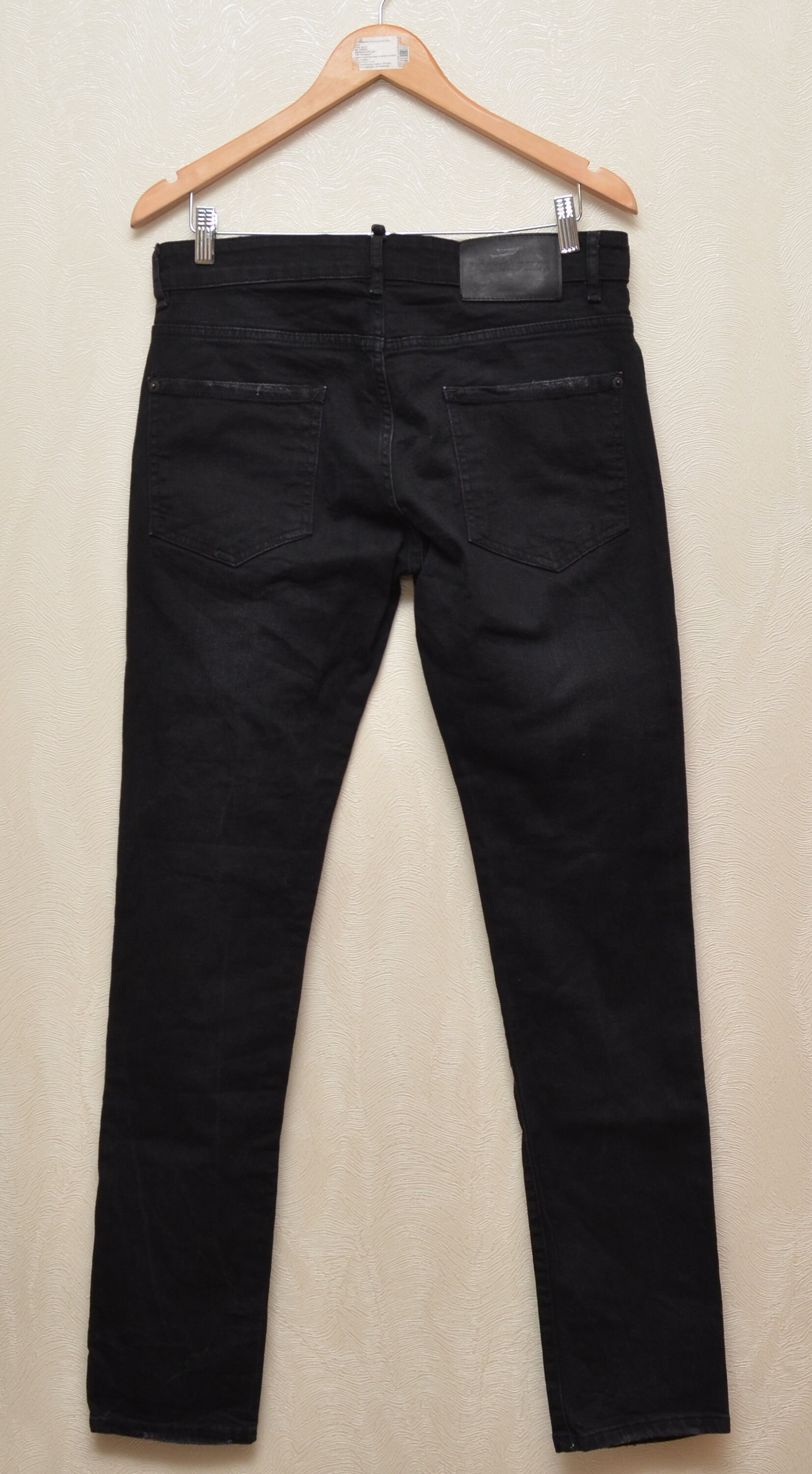 Dsquared2 Black Distressed Skinny Slim Jeans Sz W30 L34