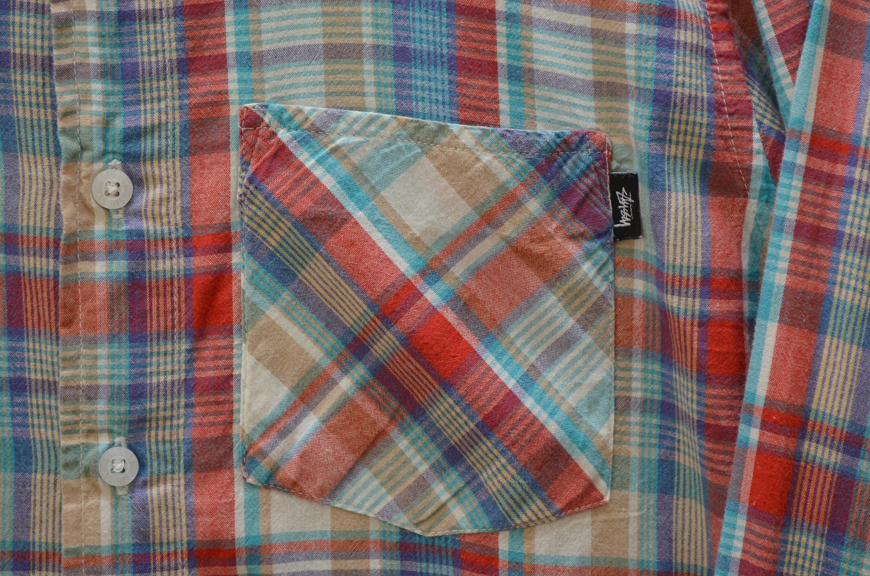 Stussy Check Shirt Size S Streetwear RARE P2P 19'6