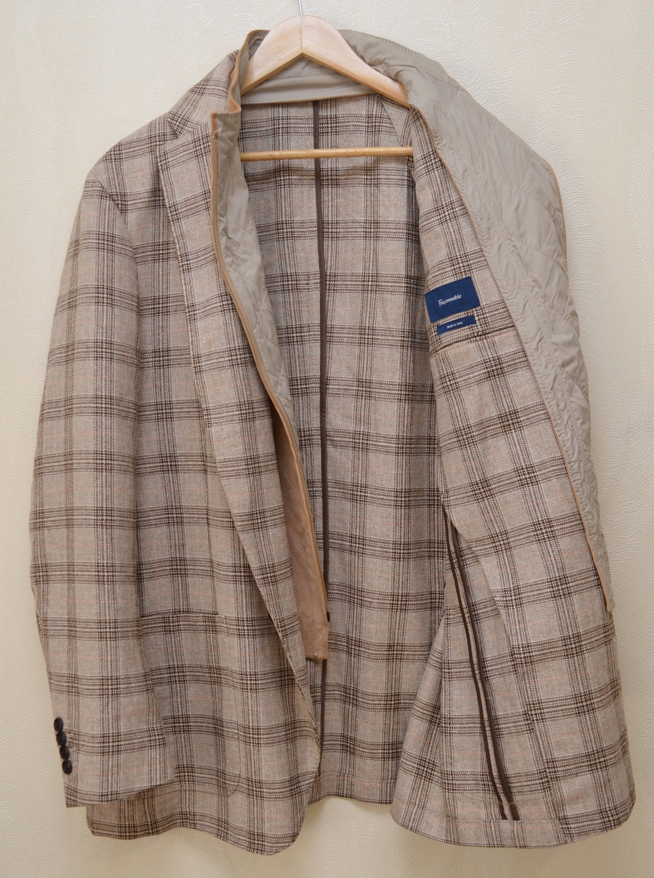 Faconnable Blazer Jacket Unlined Check Wool EU58 US48 P2P 23 6 Etsy Ireland