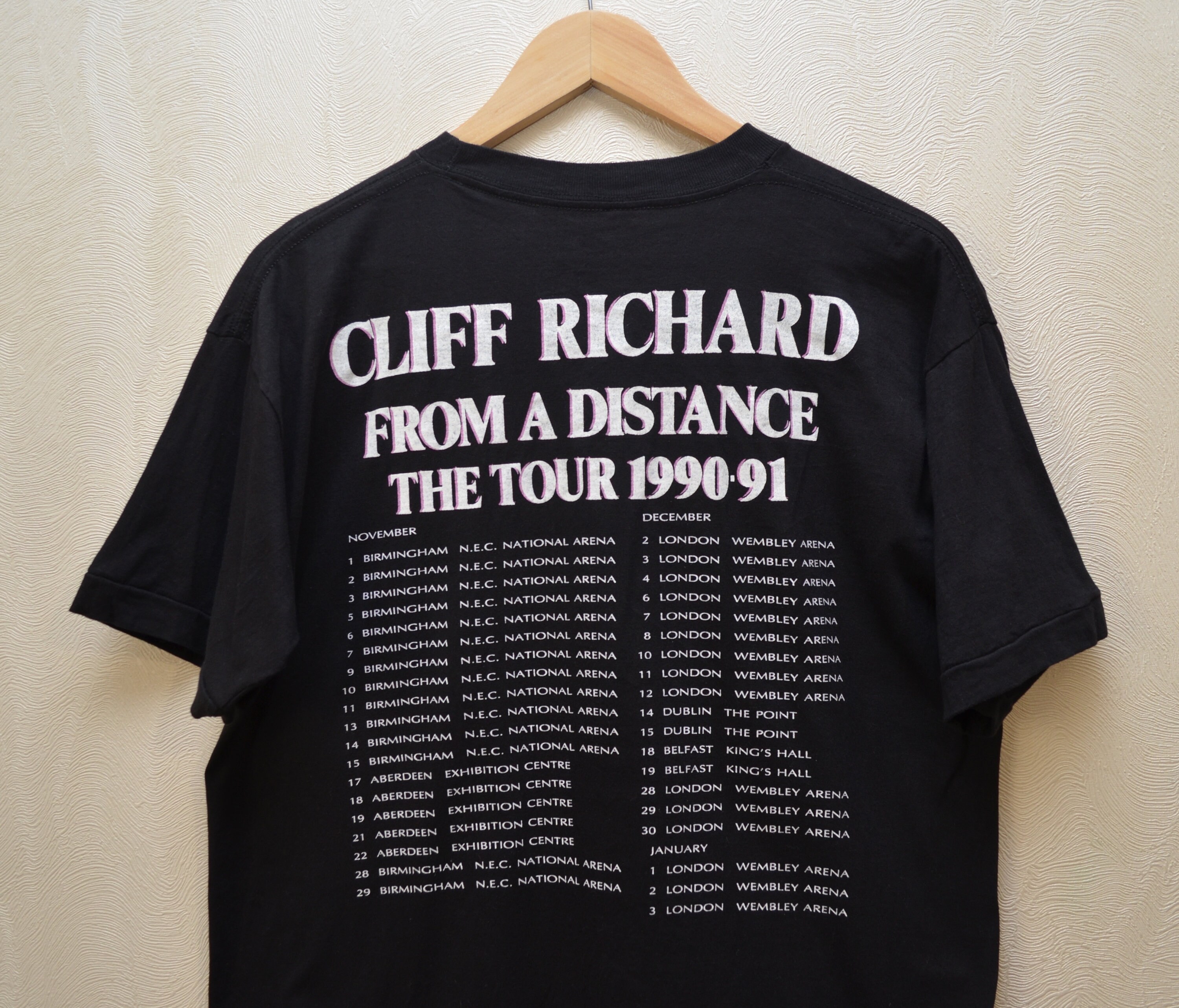 Vintage Cliff Richard From A Distance Tour 1990-91 T Shirt Size M