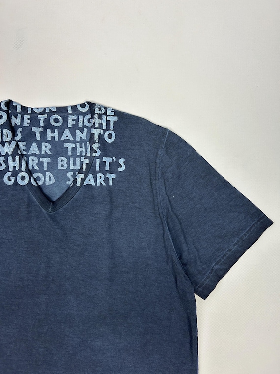 Maison Martin Margiela AIDS Awareness Garment Dyed V-neck T-shirt