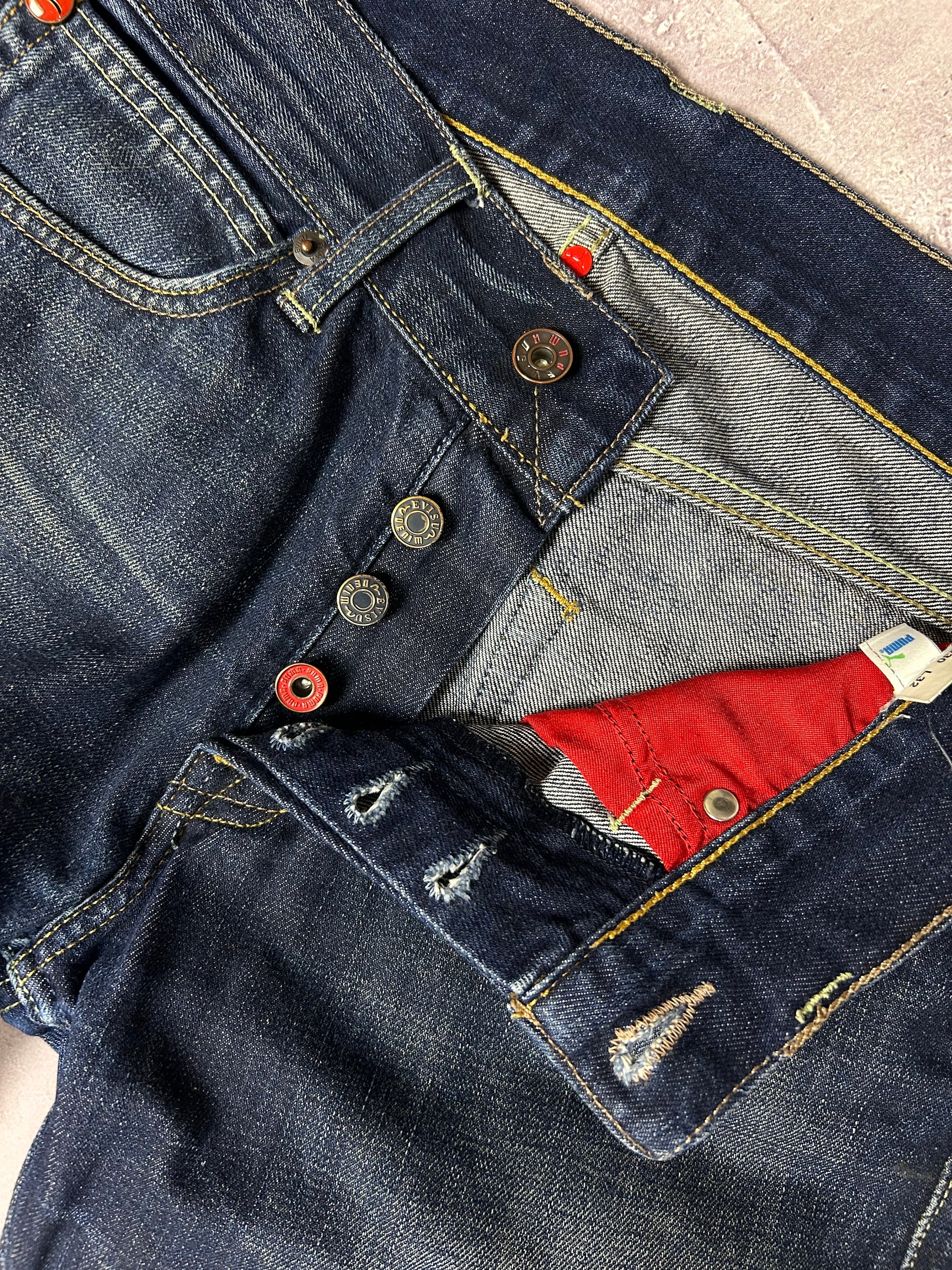 RARE Evisu X Puma Blue Jeans Embroided Logo Size W32 L32 - Etsy