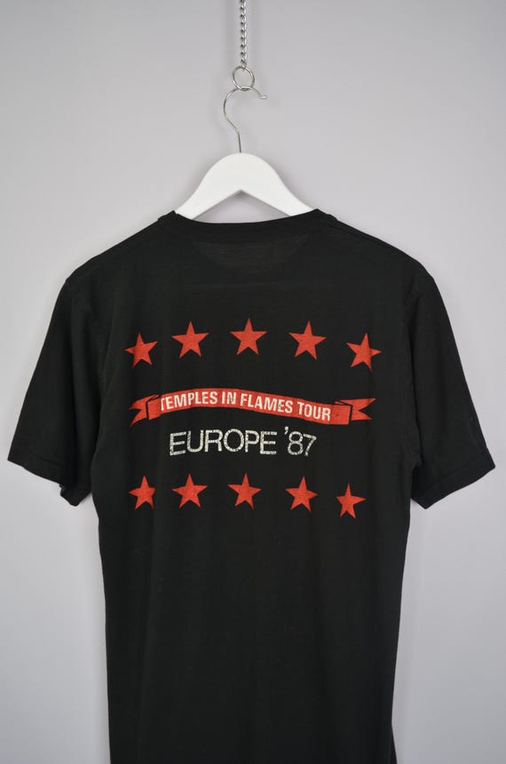 Bob Dylan Original Vintage Black 80s T-shirt Temples in Flames
