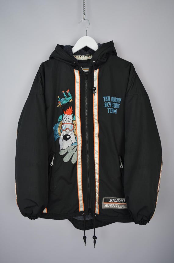 DROOPY Vintage 1996 Tex Avery Droopy Dog Fleece Lined Jacket Studio