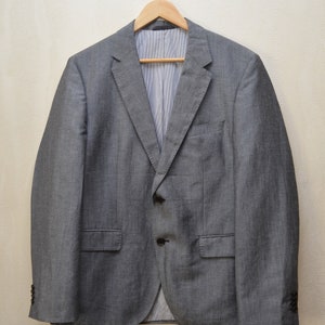HUGO BOSS Colombo Wool/Linen Grey Blazer Size EU52 US42 P2P 22&#39;4&quot;