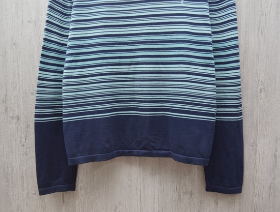YSL Yves Saint Laurent Knit Striped Sweater Embro… - image 7