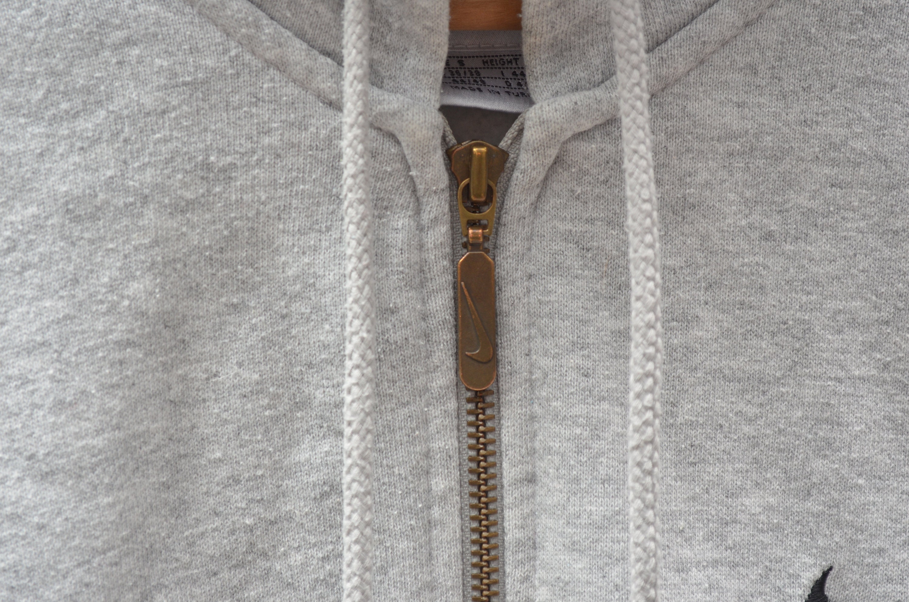 Vintage Nike Full Zip Embroided Logo Grey Hoodie 90s Y2k