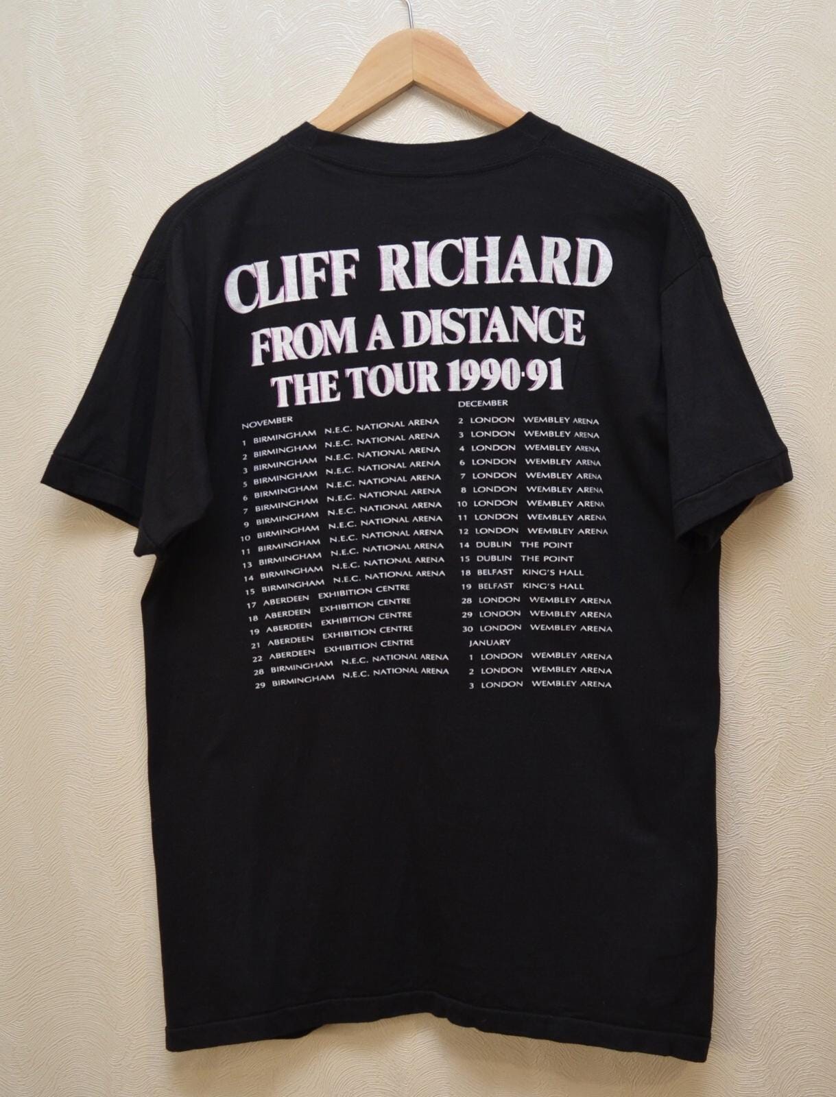 Vintage Cliff Richard From A Distance Tour 1990-91 T Shirt M