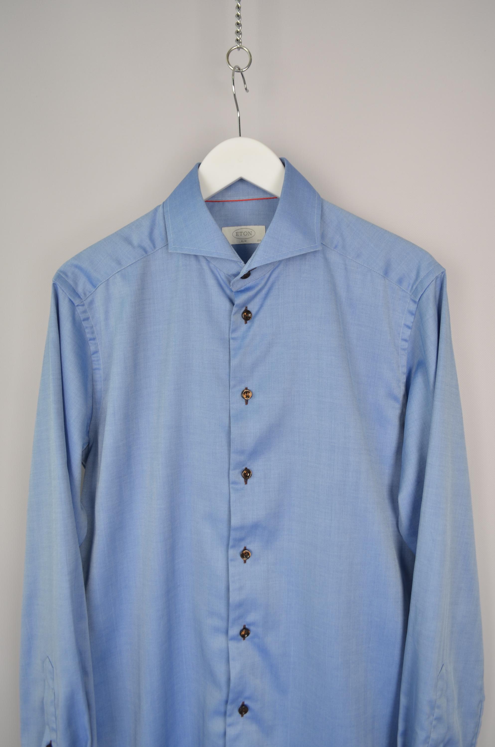 eton dress shirts Eton Slim Fit White Textured Twill Dress Shirt Men's 17 main image 0