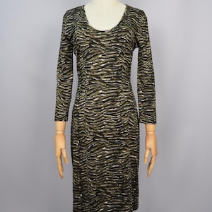 Just Cavalli 3/4 Sleeve Fitted Stretch Dress Zebra Print Size 44 BNWT DEADSTOCK!