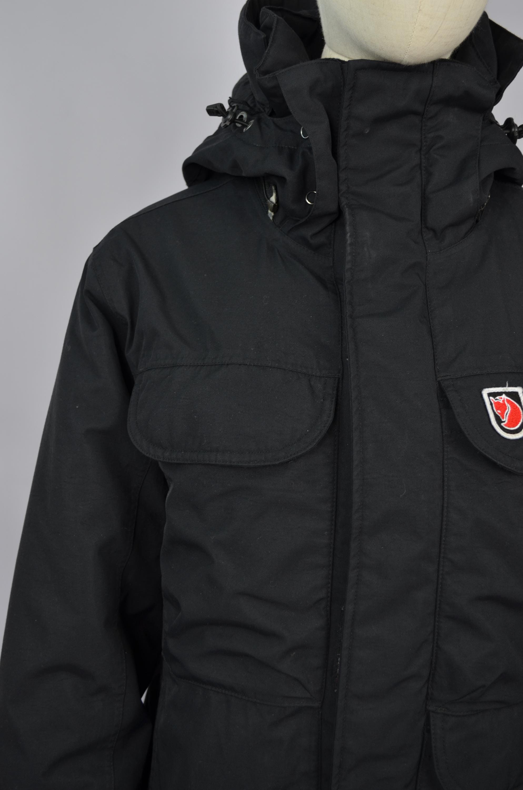 FJALLRAVEN 83238 Kodiak Parka Womens Black Hydratic Jacket Hooded