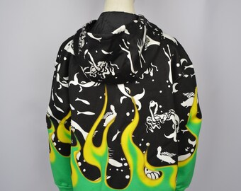 PRADA Special Edition Mermaid Flames Hoodie Size S Oversize PRADA Special Edition Mermaid Flames Hoodie Size S Oversize