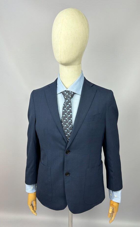 SUITSUPPLY Blazer Jacket Navy Havana Patch Unlined Wool EU48 UK38 P2P 19 6 Etsy Ireland